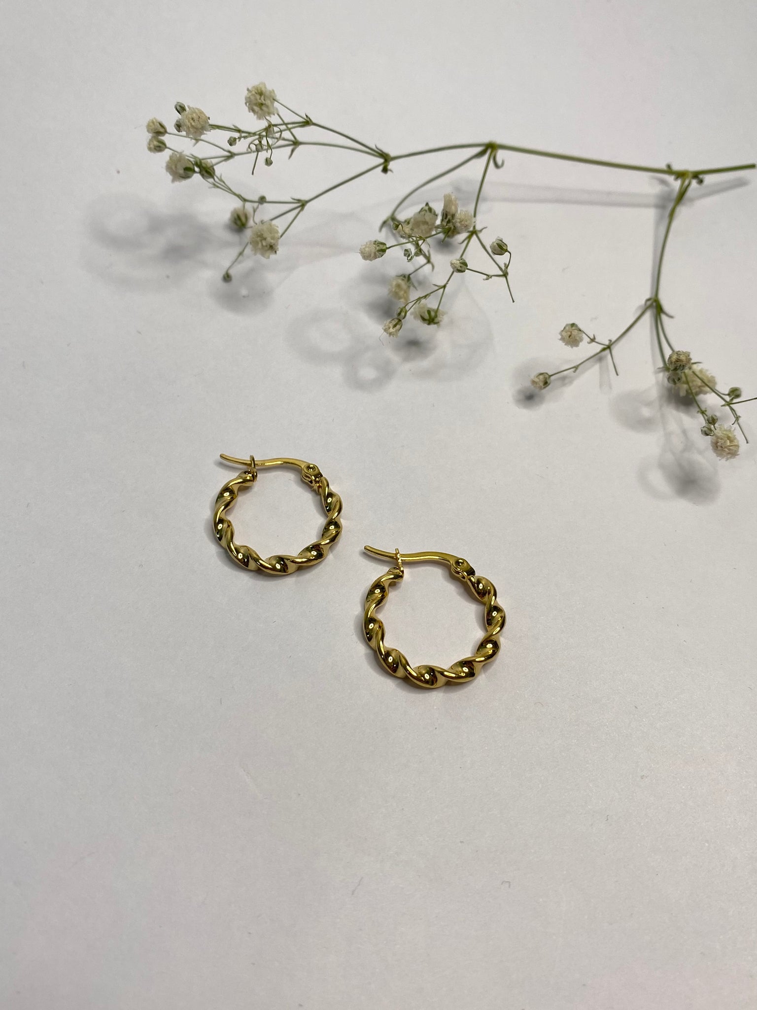 Serena Twisted Gold Hoops