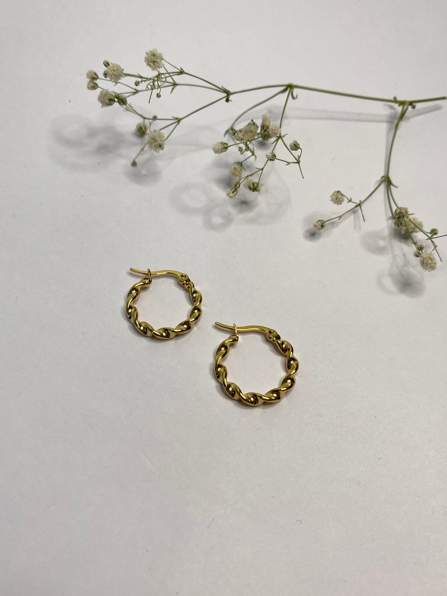 Serena Twisted Gold Hoops