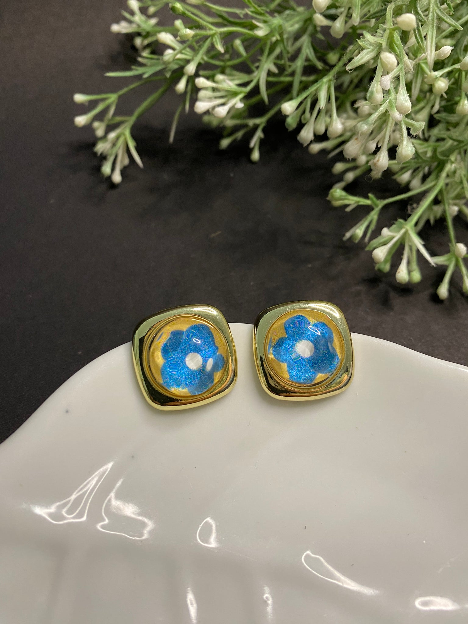 Flora Aqua Earrings