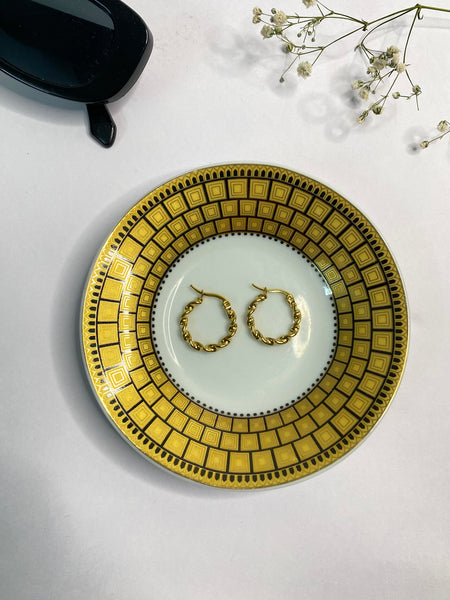 Serena Twisted Gold Hoops