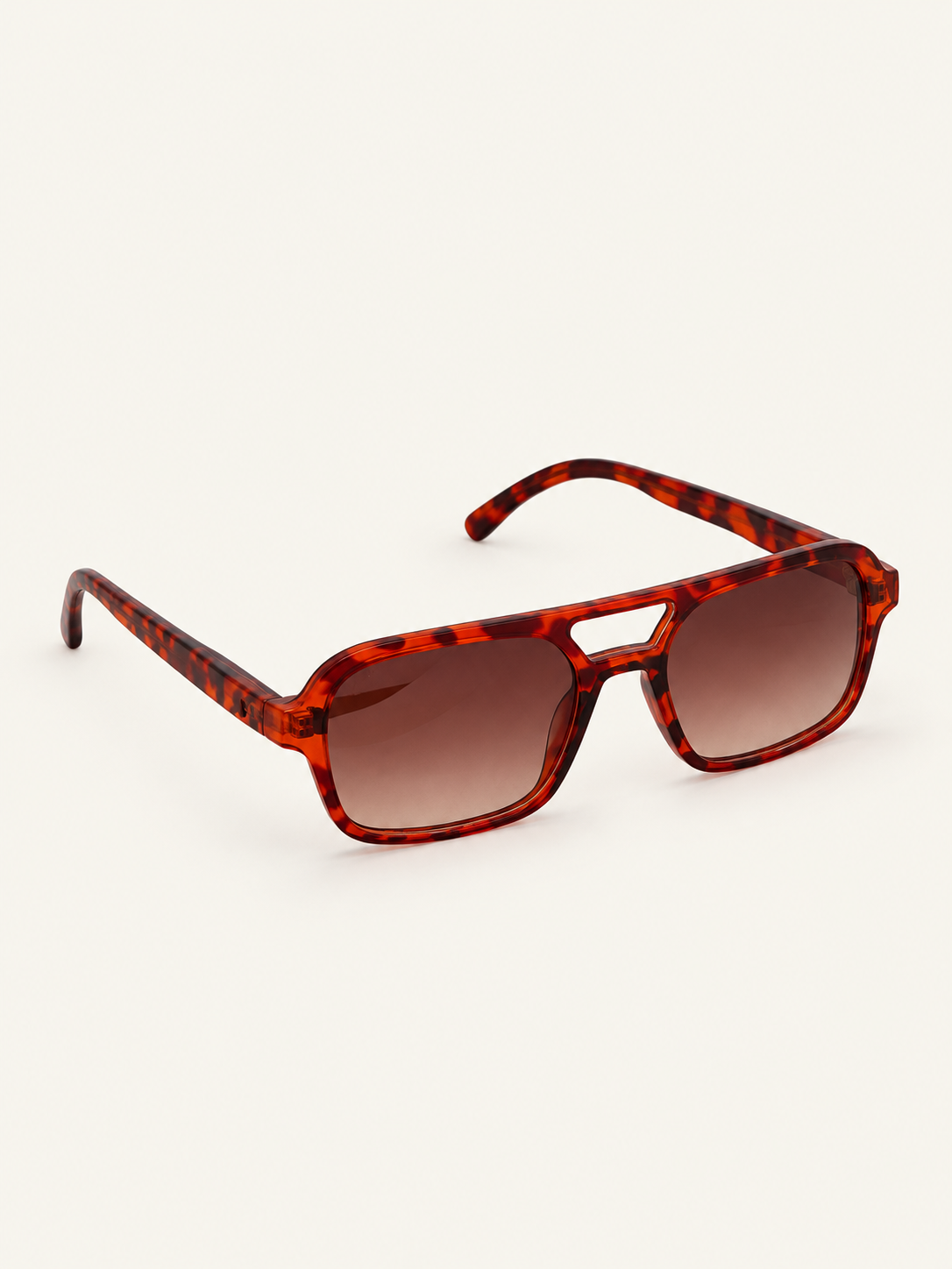 DONNA sunnies — Brown Print, front angle view