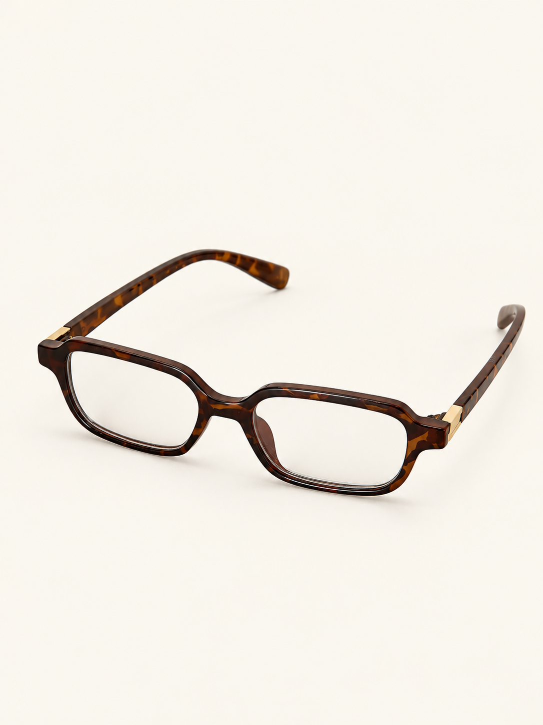 Noir Frames — Brown Print, front angle view
