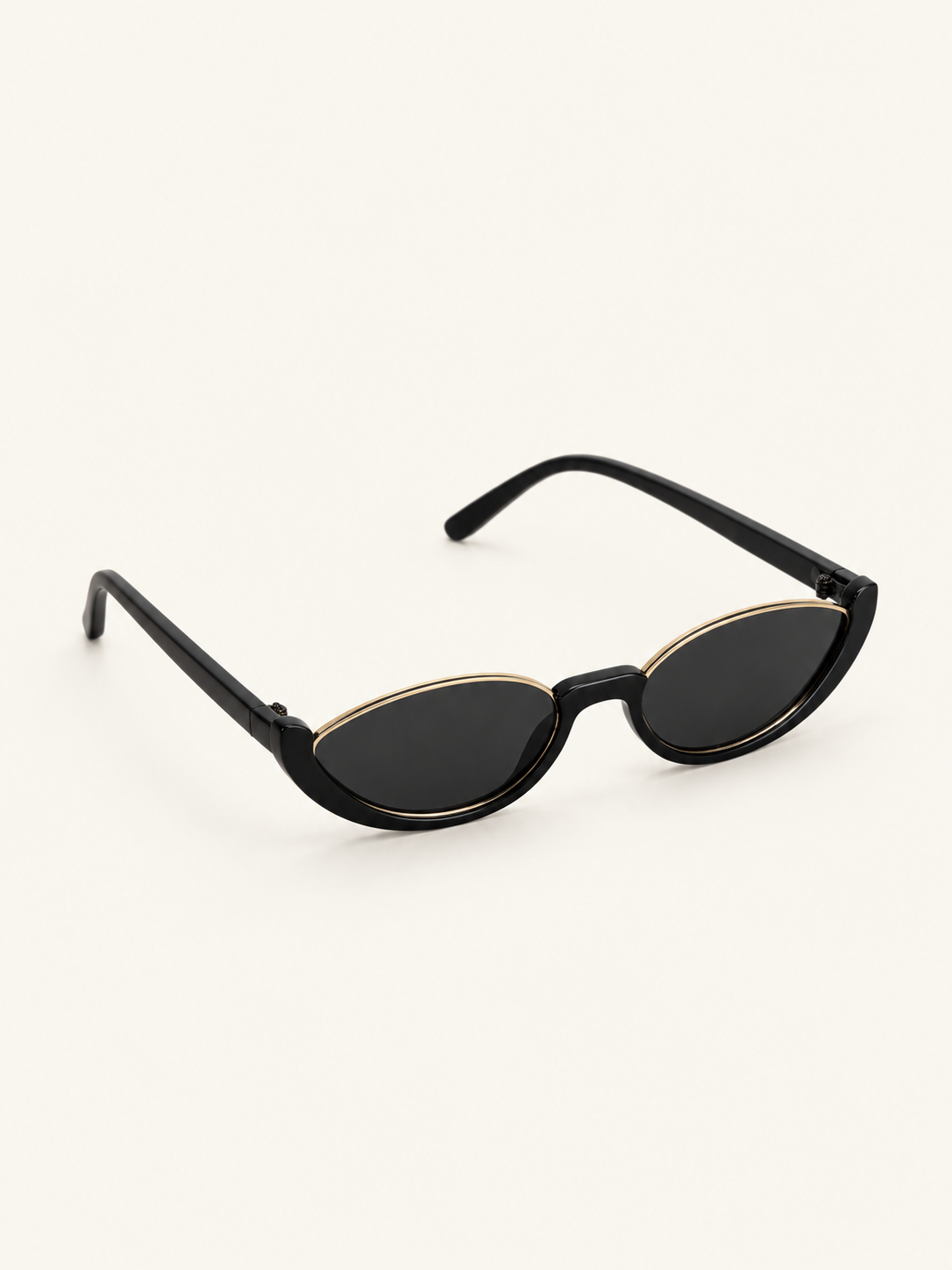 Roxie Sunnies — Black Gold, front angle view