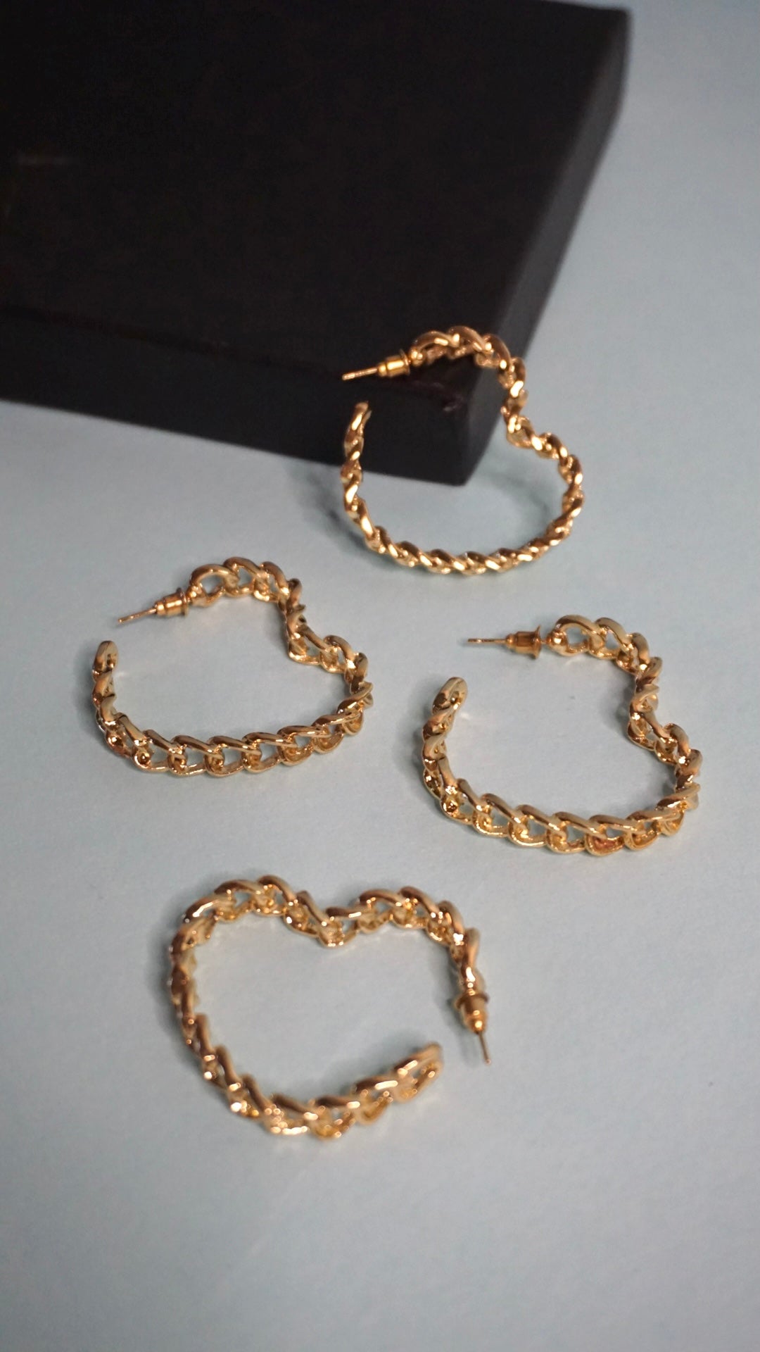 Heather Heart Link Hoops