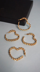 Heather Heart Link Hoops
